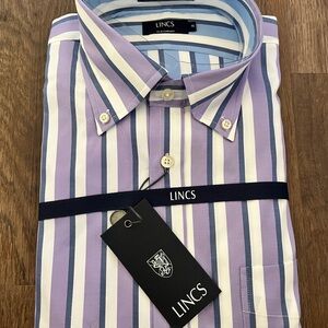 LINCS Men's Purple Striped Shirt
